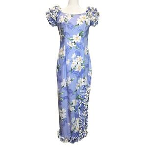 Vintage Royal Creations Hawaiian Maxi Dress Floral Resort Vacation USA Womens‎ M